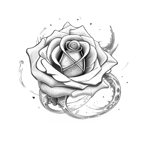 Book, ball, leviathan, roses, laurel wreath tattoo design idea