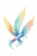 Phoenix wings spread tattoo design idea