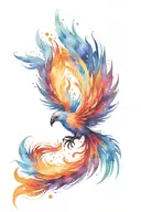 Phoenix wings spread bright tattoo design idea