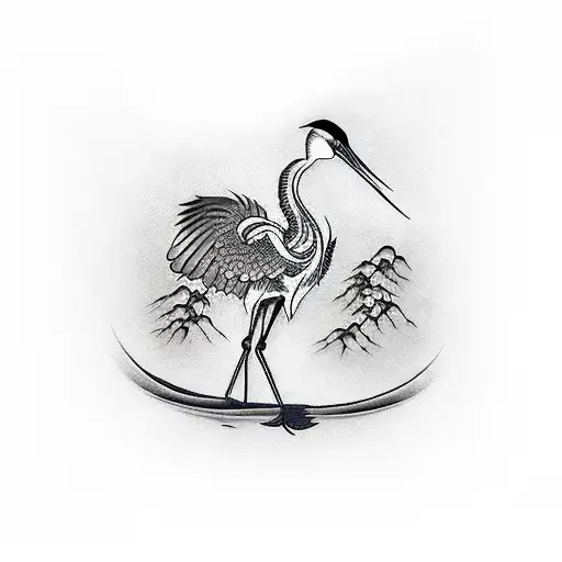 Crane Tattoo Stock Illustrations, Cliparts and Royalty Free Crane Tattoo  Vectors