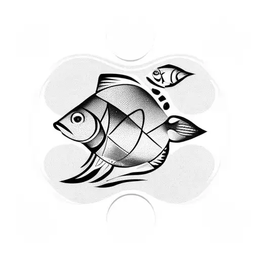 minimal fish pedaling bicycle geometric tattoo design idea