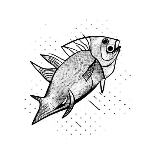 minimal fish pedaling bicycle geometric tattoo design idea