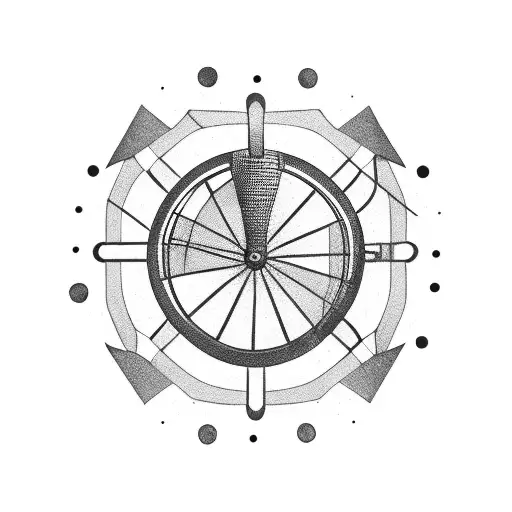 minimal fish pedaling bicycle geometric tattoo design idea