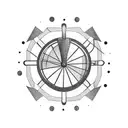 minimal fish pedaling bicycle geometric tattoo design idea