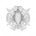 minimal fish pedaling bicycle geometric tattoo design idea