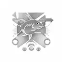 minimal fish pedaling bicycle geometric tattoo design idea