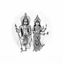 lord krishna and shiva together  tattoo design idea