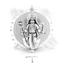 lord krishna and shiva together  tattoo design idea