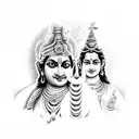 lord krishna and shiva together  tattoo design idea