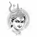 lord krishna and shiva together  tattoo design idea