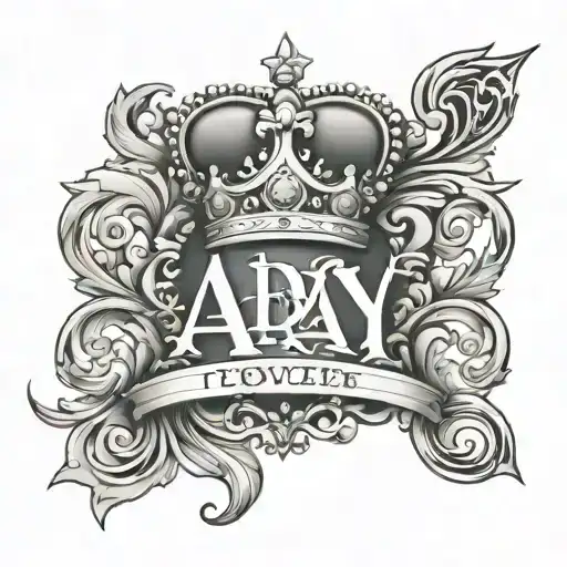 Name Ajay date of birth December 12 2008 with a crown over it tattoo design idea