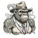 gangster gorilla tattoo design idea