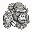 gangster gorilla tattoo design idea