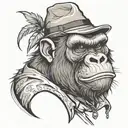 gangster gorilla tattoo design idea