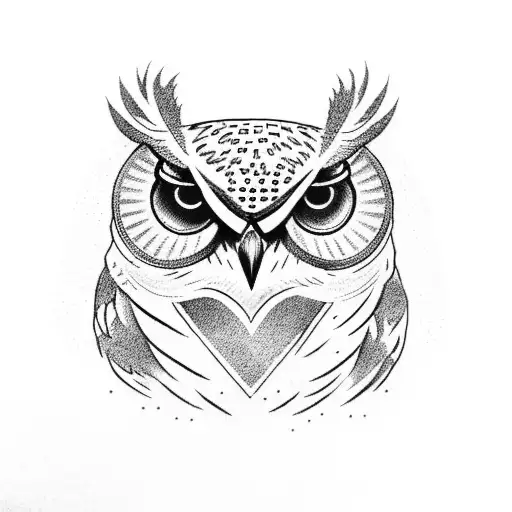owl with Philly skyline tattoo design idea
