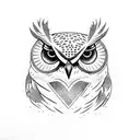 owl with Philly skyline tattoo design idea