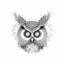 owl with Philly skyline tattoo design idea