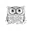 owl with Philly skyline tattoo design idea