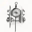 time travel theme tattoo design idea