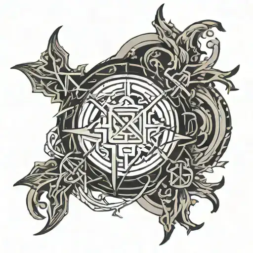 bind runes tattoo design idea
