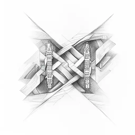 double helix and mountain  tattoo design idea