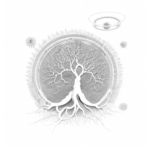 dna dounle helix tree  tattoo design idea