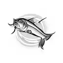 fish hook tattoo design idea