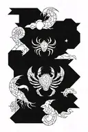 arc angel michael, crab represent zodiac sign, and Mexican pyramid tattoo design idea