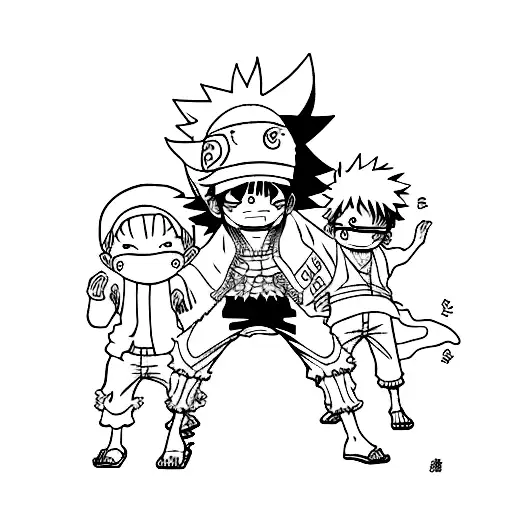 Luffy and naruto tattoo design idea
