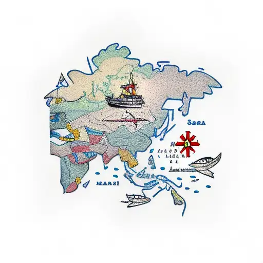 san Andrés Island Map tattoo design idea