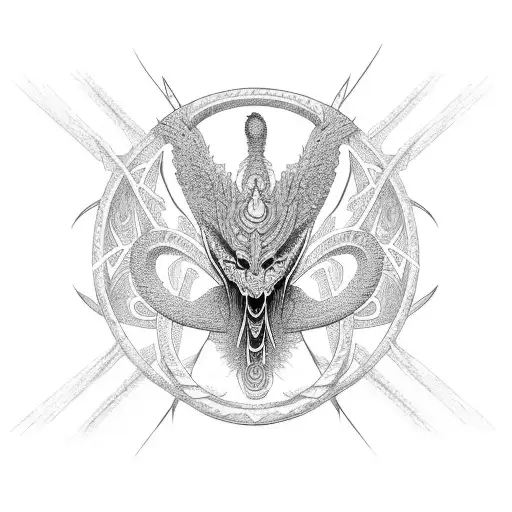 ankh with a dragon in the shape of infinity that wraps tattoo design idea