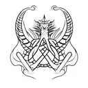 ankh with a dragon in the shape of infinity that wraps around the forearm tattoo design idea