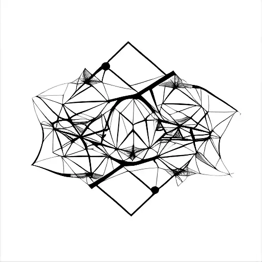 A minimalist geometric design incorporating elements of hustle and drug dealing tattoo design idea