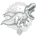 spinosaurus Jurassic Park logo tattoo design idea