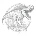 spinosaurus Jurassic Park logo tattoo design idea
