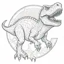 spinosaurus Jurassic Park logo tattoo design idea