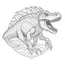 spinosaurus Jurassic Park logo tattoo design idea