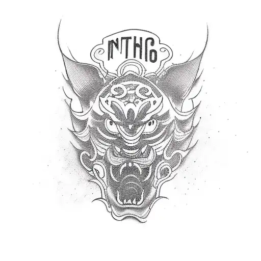 logo that says "racing into the night"  tattoo design idea