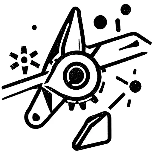 plane, gears, map, screws, money tattoo design idea