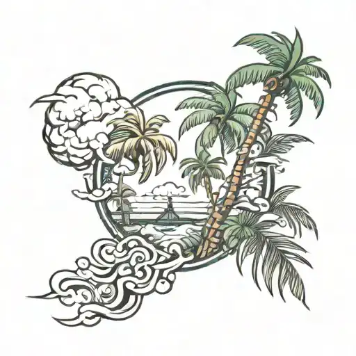 palm tree tattoo design idea