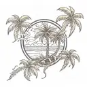 palm tree tattoo design idea