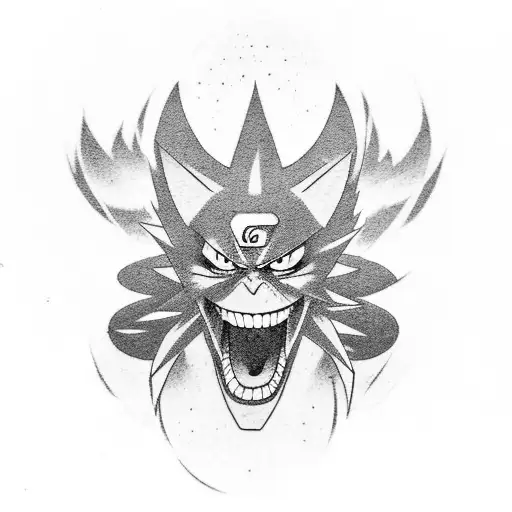 Incorporate elements of Naruto into a tattoo design of a Japanese graveyard scene tattoo design idea