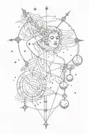 libra and taurus constellation tattoo design idea