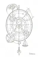 libra and taurus constellation tattoo design idea