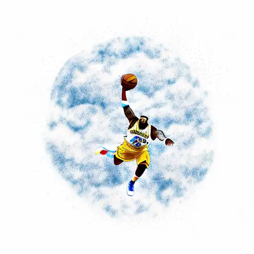LeBron James soaring through the clouds tattoo design idea