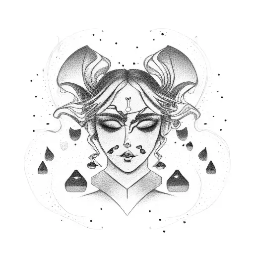 all emotions girl tattoo design idea