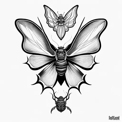 Gothic Moth tattoo design idea