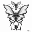 Gothic Moth tattoo design idea