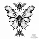 Gothic Moth tattoo design idea