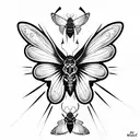 Gothic Moth tattoo design idea